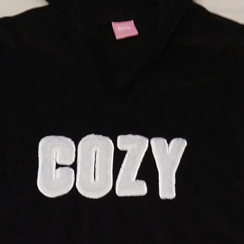 Cozy by Jenni Light Fleece Hoodie Black Size: S